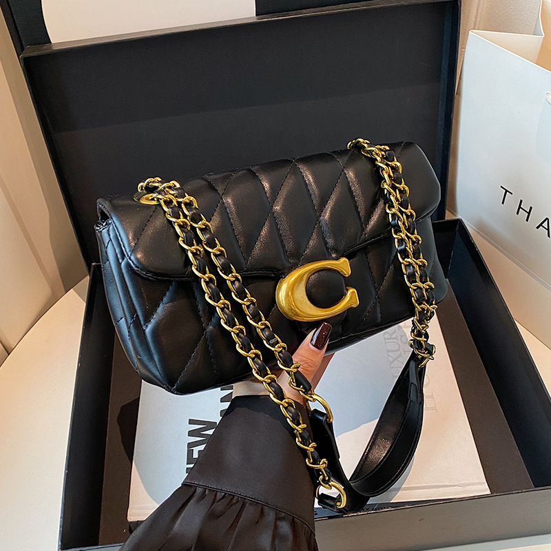 Luxury Bags Gold - Women Quilted Leather Shoulder Bag Luxury