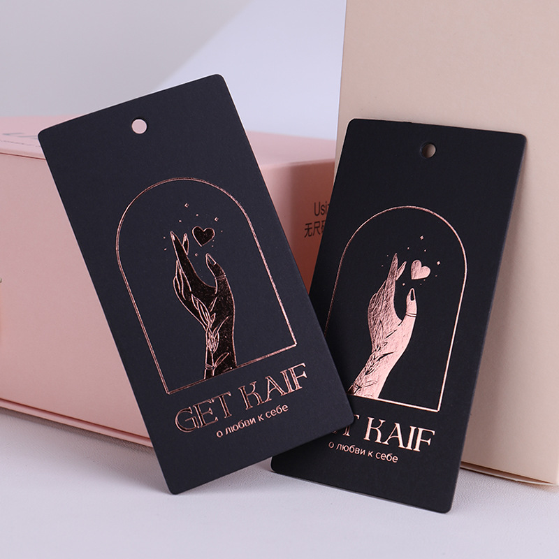 Luxury Bags Wholesale - Custom 800gsm Black Cardstock Rose Gold