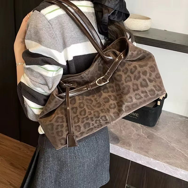 Luxury Bags 2026 Trends - Leopard PU Leather Shoulder Bags for