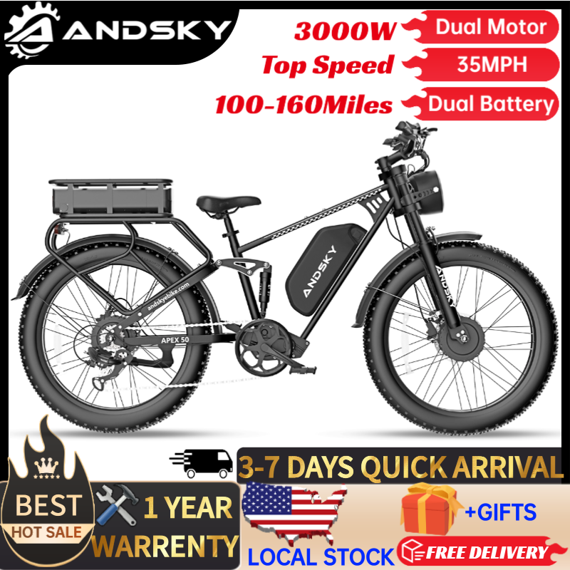 Luxury Bags In Sale - ANDSKY Apex50 AWD Electric Bike 3000W