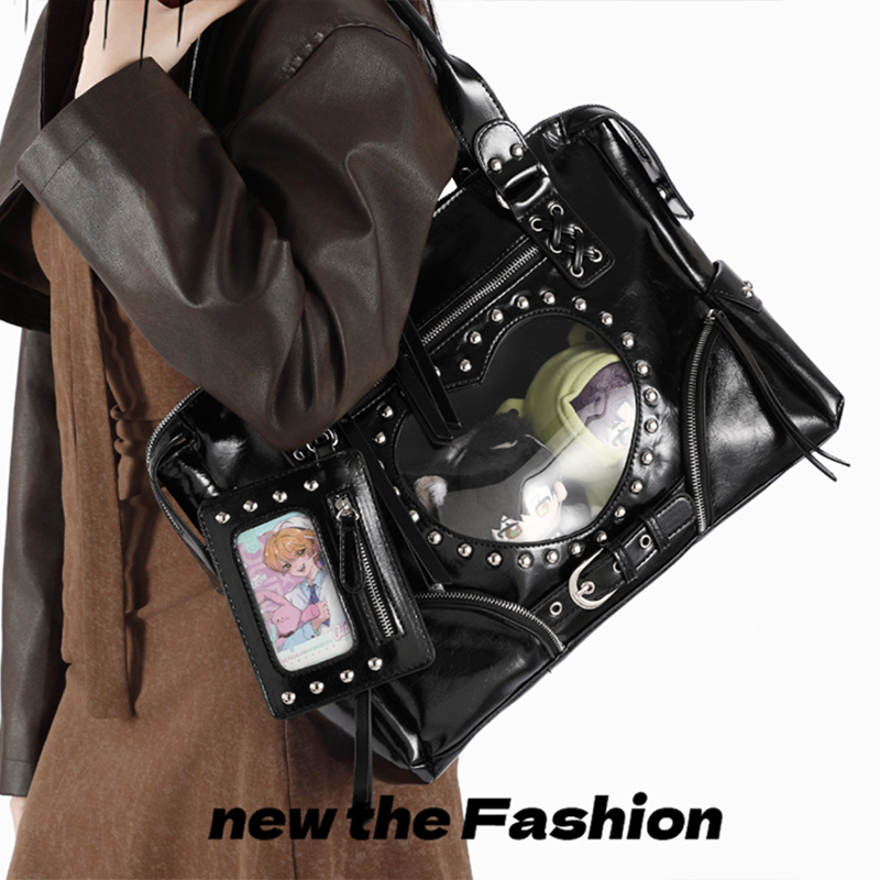Punk Leopard Print Rivet Motor - Bucket Bag Suede review and price