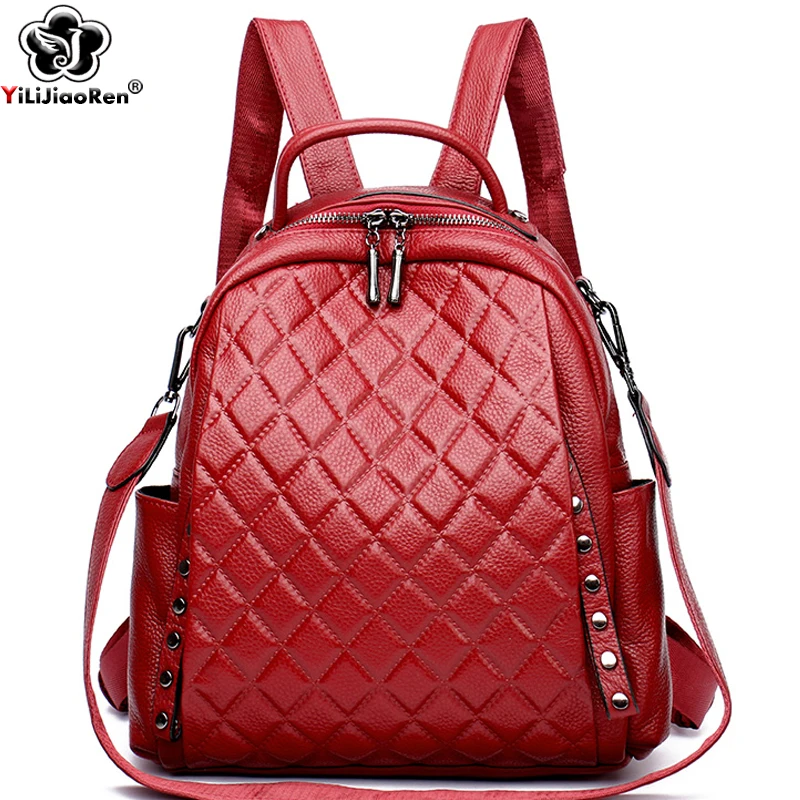 Genuine Leather Rucksack Women - Luxury Bags With Zipper review and price