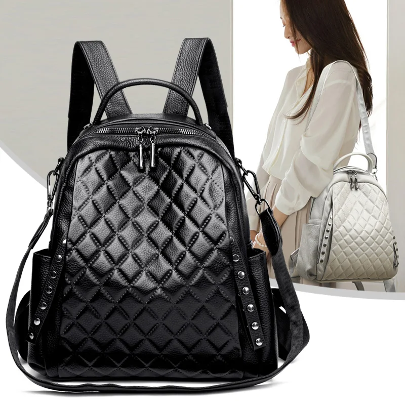 Genuine Leather Rucksack Women - Luxury Bags With Zipper review and price