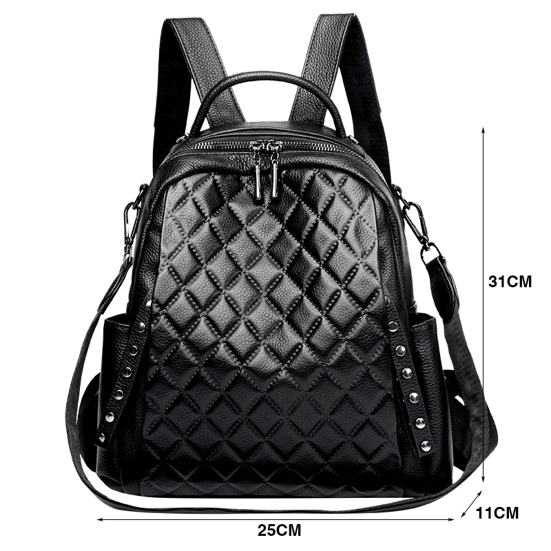 Genuine Leather Rucksack Women - Luxury Bags With Zipper review and price