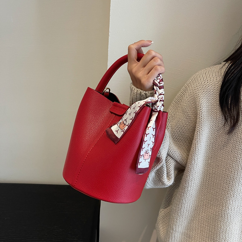 Red PU Bucket Shoulder and Cro - Luxury Bags In Sale review and price