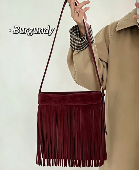 Vintage Bohemian Fringe Tassel - Bucket Bag Suede review and price
