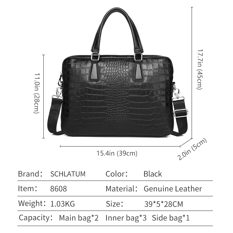 SCHLATUM Genuine Leather Croco - Luxury Bags That Fit Laptop review and price