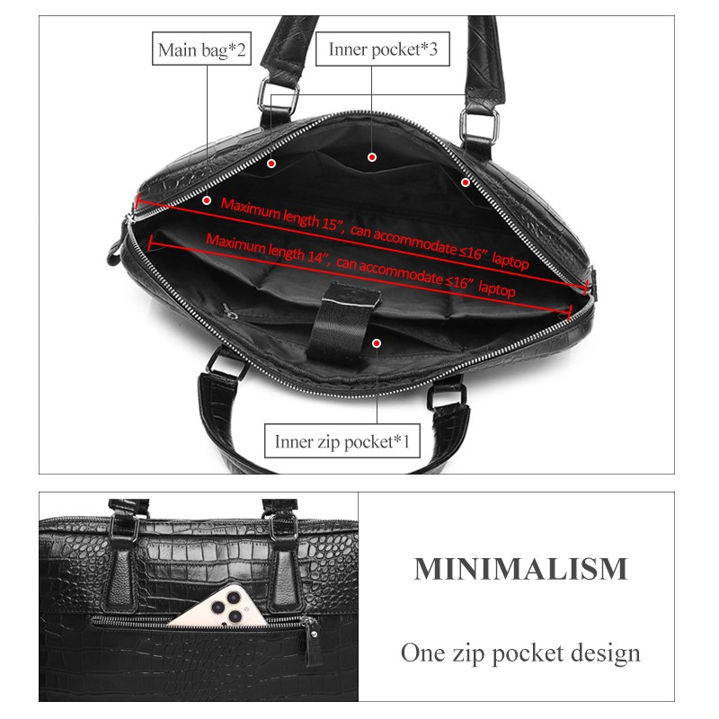 SCHLATUM Genuine Leather Croco - Luxury Bags That Fit Laptop review and price