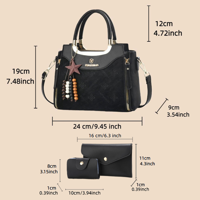 Stylish women's handbag, solid - Luxury Bags With Zipper review and price
