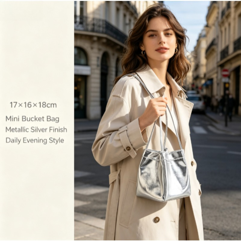 New Mirror‑Finish Bucket Bag,  - Bucket Bag Suede review and price