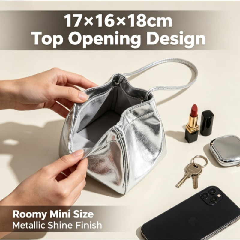 New Mirror‑Finish Bucket Bag,  - Bucket Bag Suede review and price