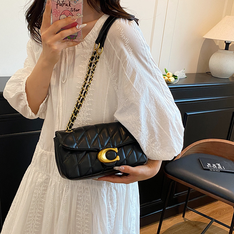 Women Quilted Leather Shoulder - Luxury Bags Gold review and price