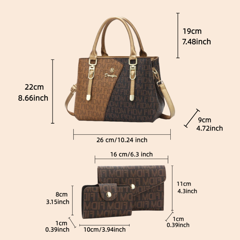 3-piece women's bag set, luxur - Luxury Bags With Zipper review and price