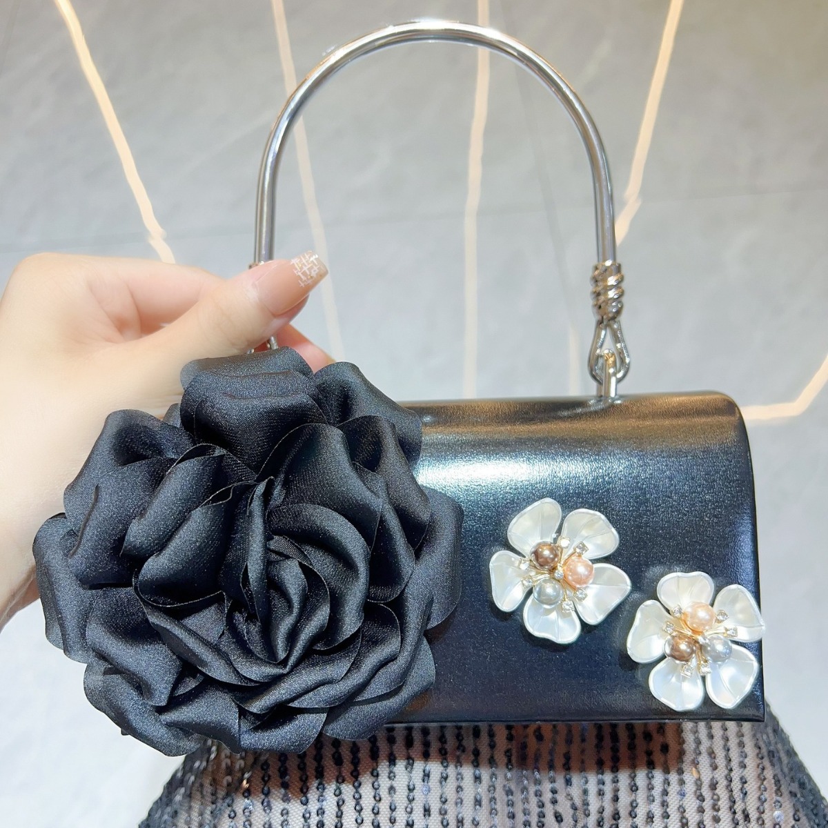 Luxury Gold 3D Flower Clutch B - Luxury Bags Gold review and price