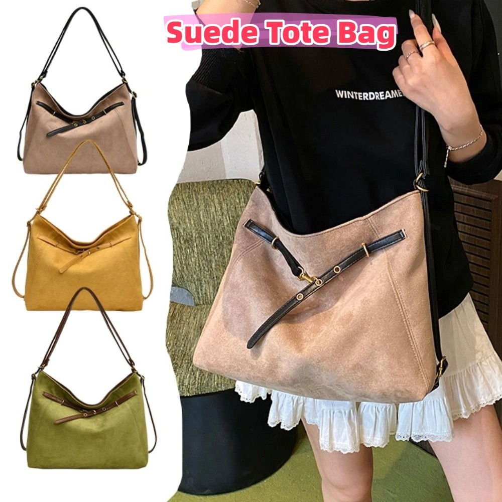 Trendy Large Capacity Suede To - Bucket Bag Suede review and price