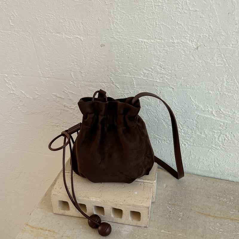 Y2K Retro Mini Drawstring Buck - Bucket Bag Suede review and price
