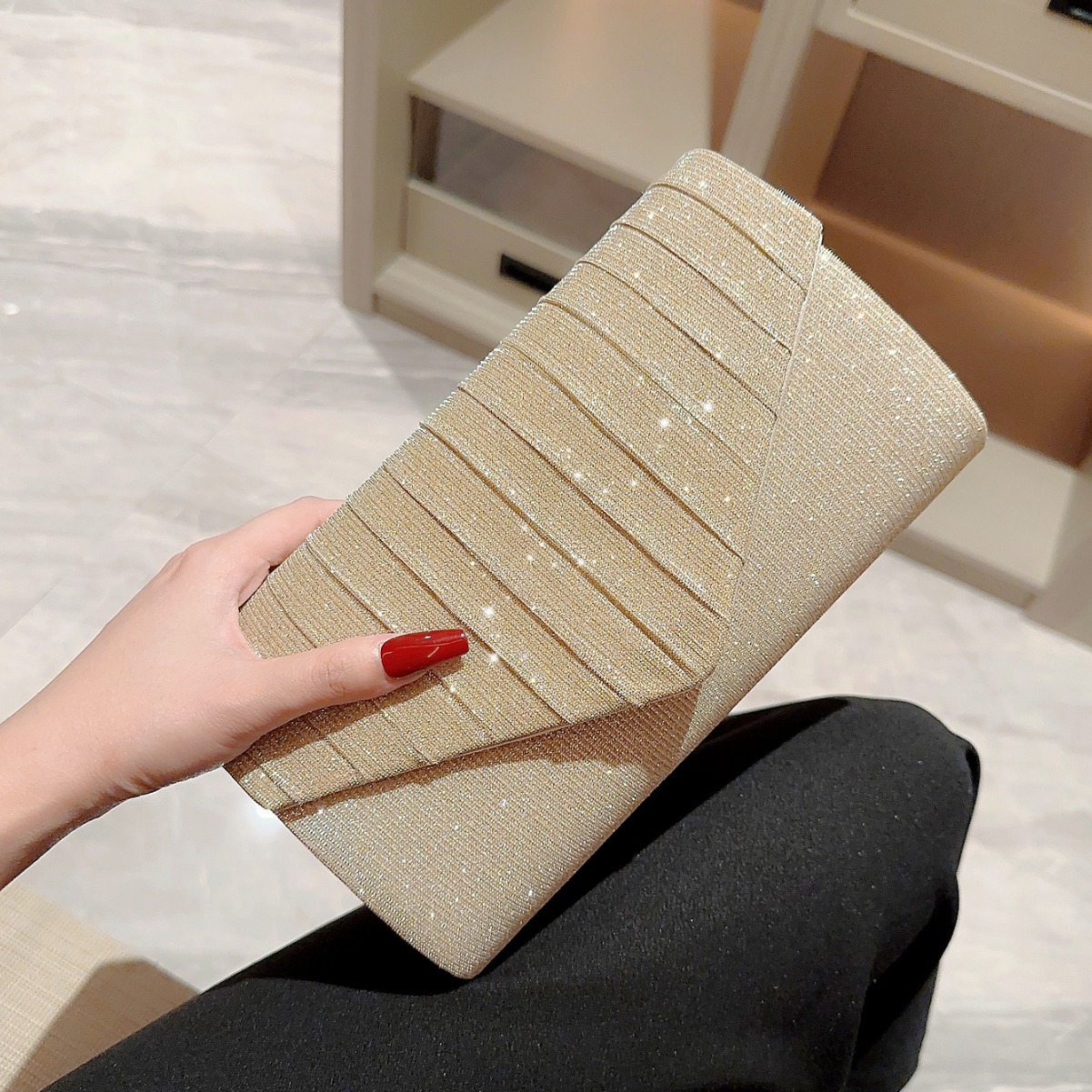 Lady Champagne Gold Color Luxu - Luxury Bags Gold review and price