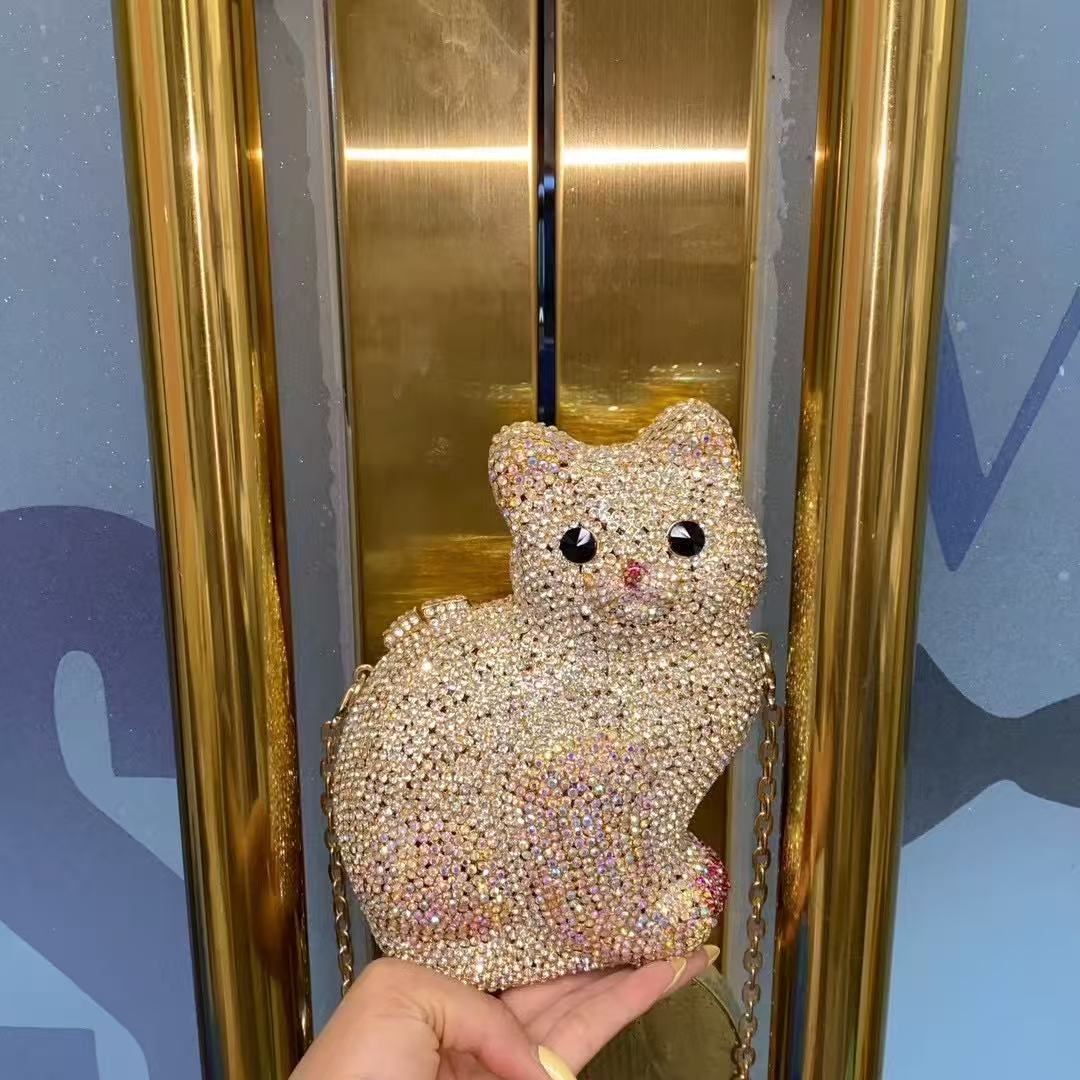 Gold Cute Cat Shape Women Hand - Luxury Bags Gold review and price