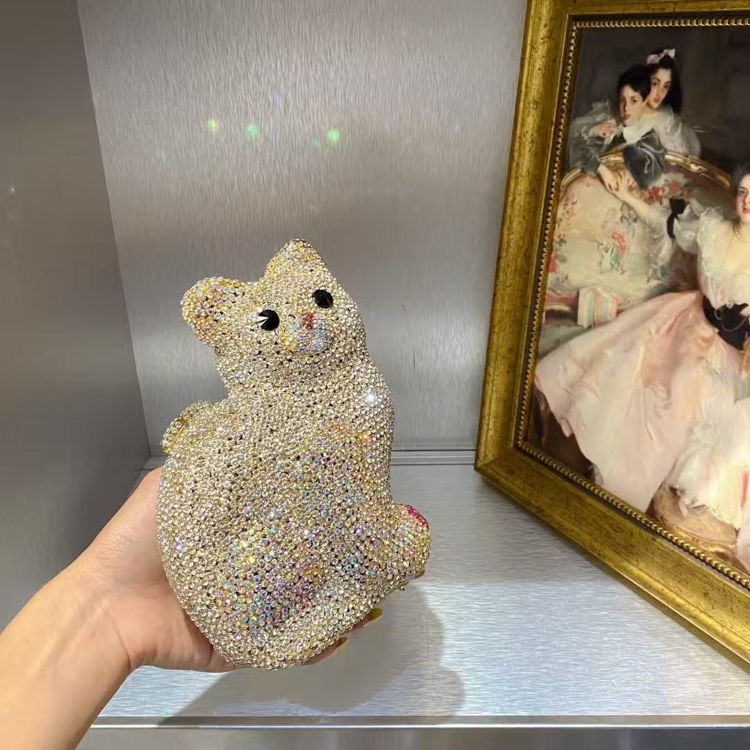Gold Cute Cat Shape Women Hand - Luxury Bags Gold review and price