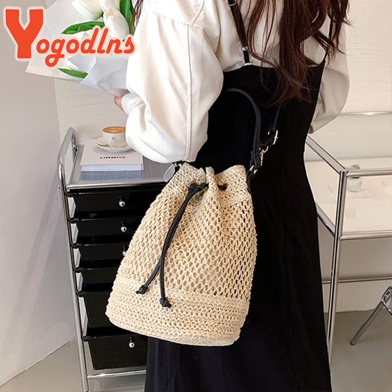Summer Braided Straw Bucket Ba - Luxury Beach Bags Ysl review and price